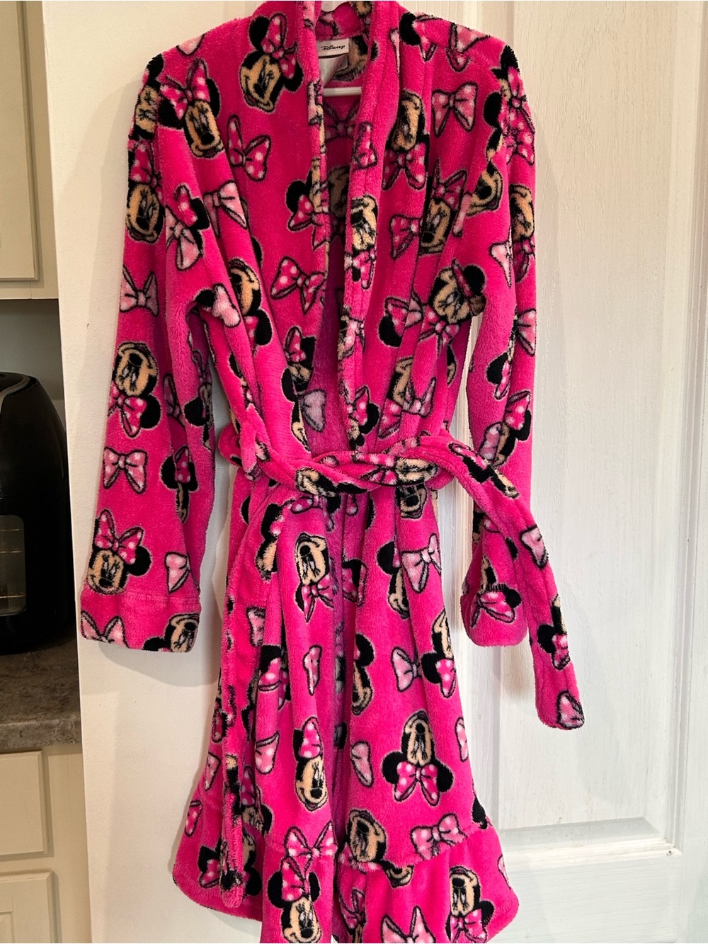 Disney Girls Hot Pink Minnie Mouse Plush Bath Robe